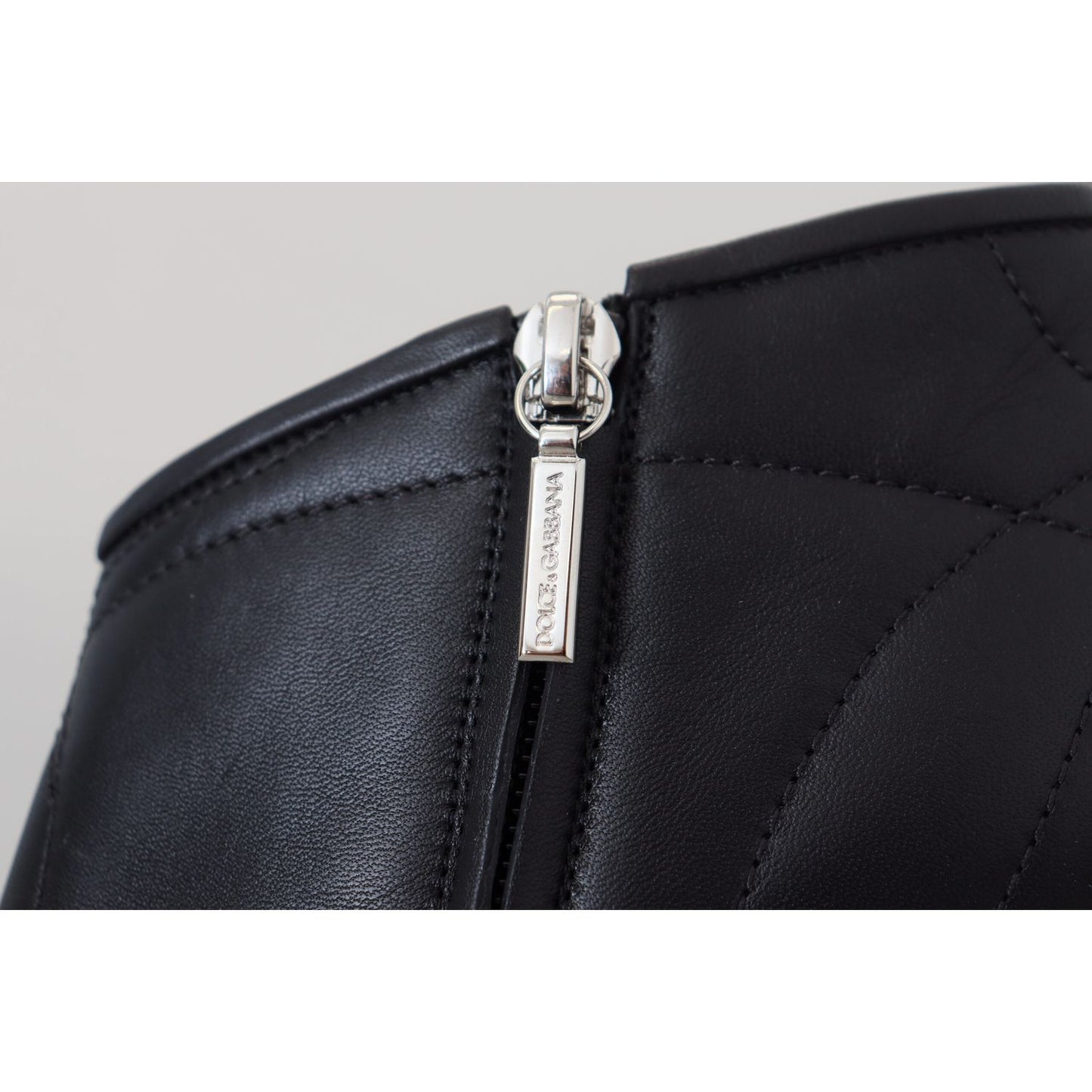 Dolce & Gabbana Black Devotion Quilted Buckled Ankle Boots Shoes