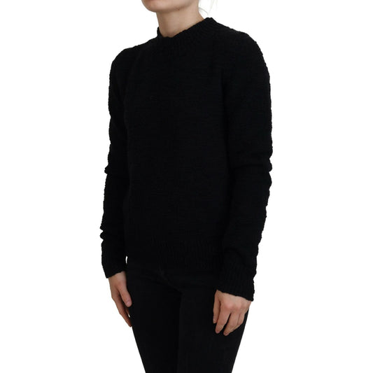 Dolce & Gabbana Black Wool Knit Crewneck Pullover Sweater TSH83691- 40