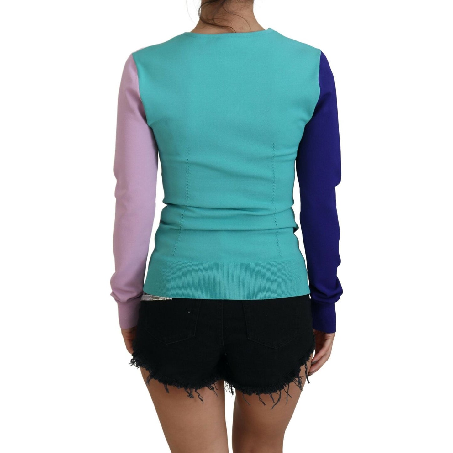 Dolce & Gabbana Multicolor V-neck Viscose Long Sleeves Sweater TSH83694- 40
