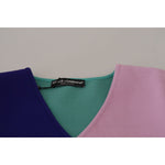 Dolce & Gabbana Multicolor V-neck Viscose Long Sleeves Sweater TSH83694- 40