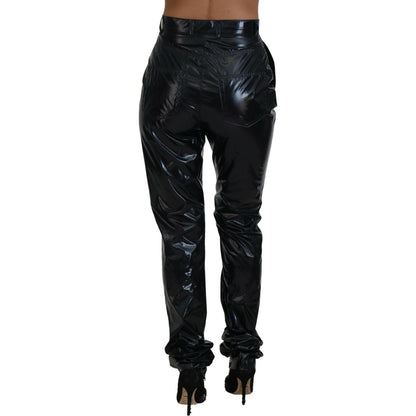 Dolce & Gabbana Black Nylon High Waist Skinny Pants