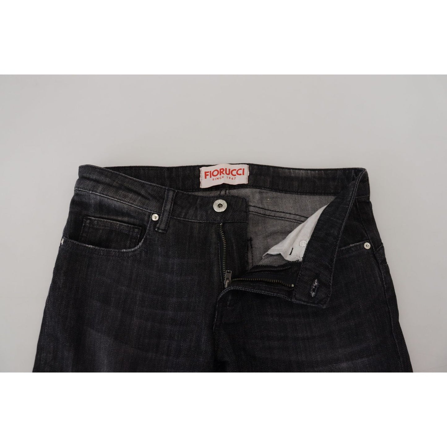 Fiorucci Black Cotton Low Waist Skinny Women Casual Jeans PAN74075-28