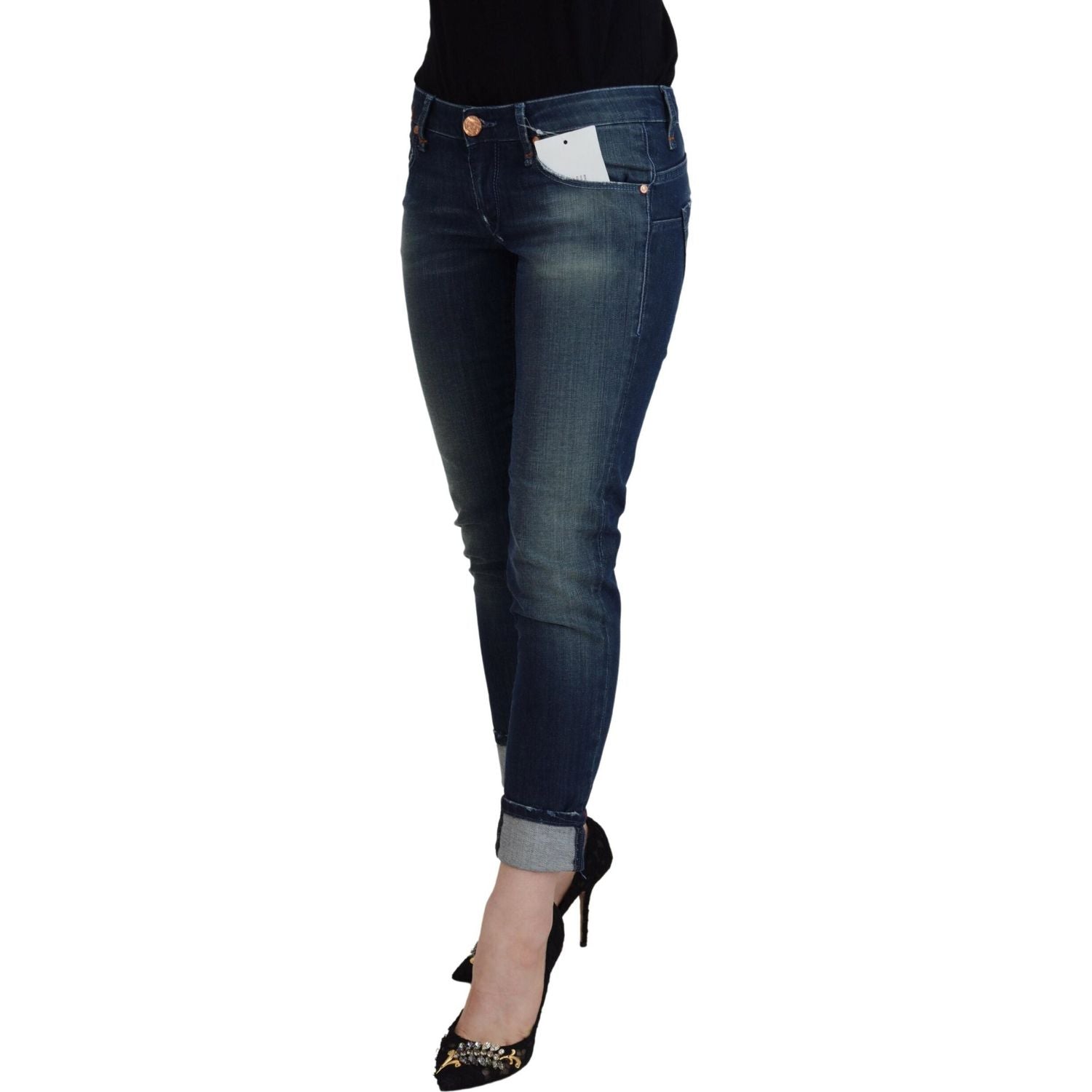 بنطلون جينز Acht Chic Slim Fit بخصر منخفض