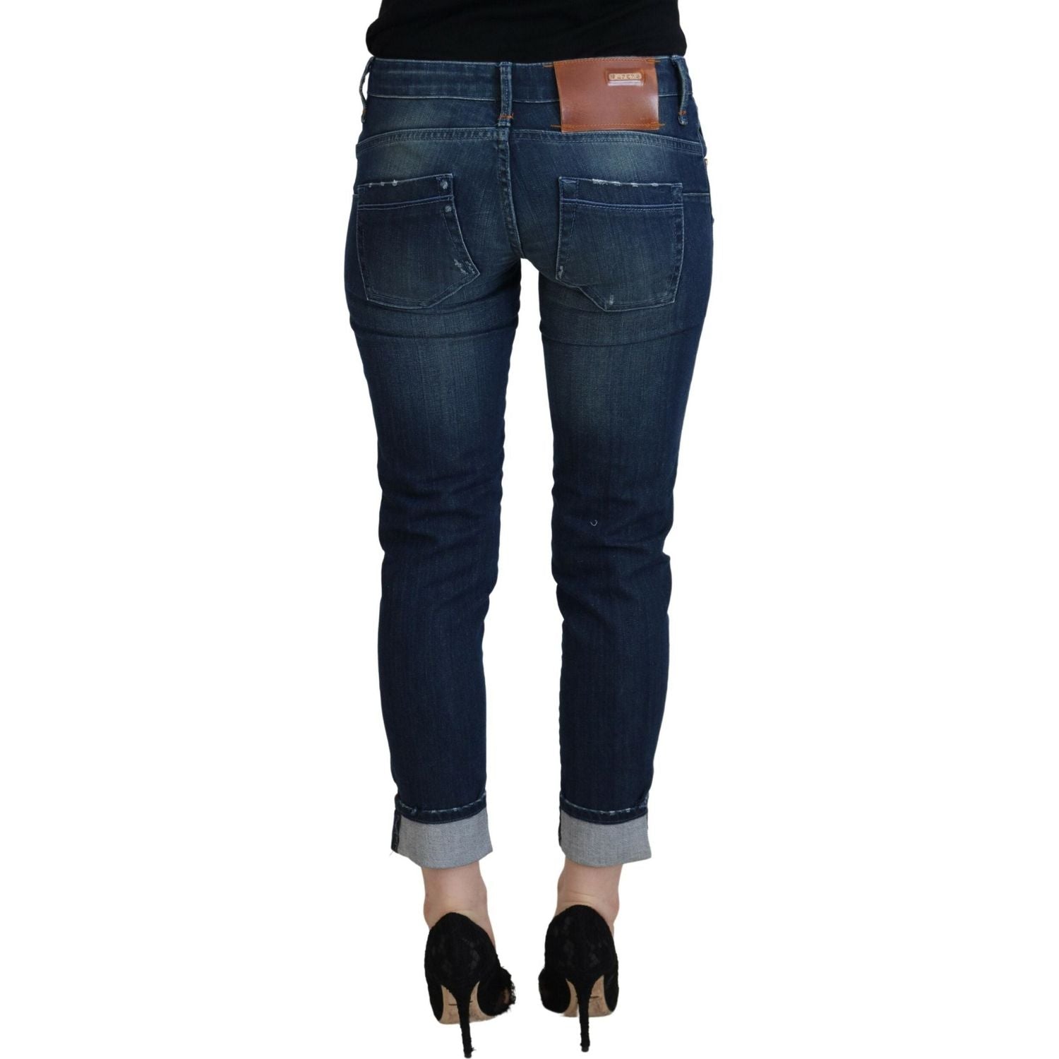 بنطلون جينز Acht Chic Slim Fit بخصر منخفض