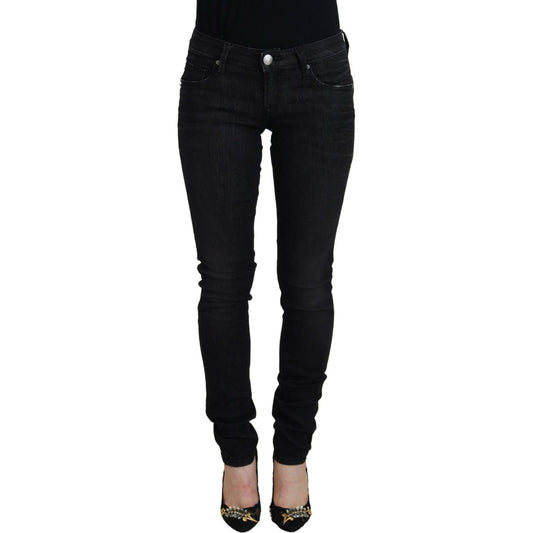 Acht Black Cotton Slim Fit Women Casual Denim Jeans PAN74112-27