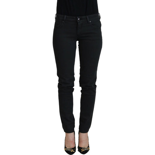 Ermanno Scervino Black Cotton Slim Fit Women Denim Jeans PAN74139- 26