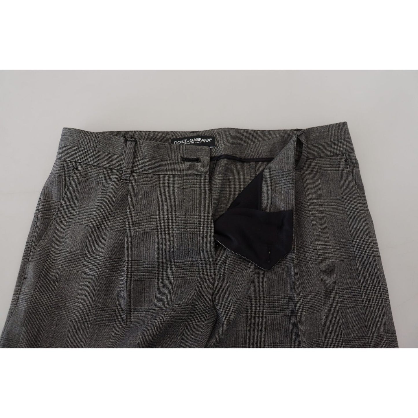 Dolce & Gabbana Gray High Waist Women Wool Pants