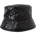 Dolce & Gabbana Black Quilted Faux Leather Women Bucket Cap Hat HAT9467-57