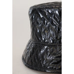 Dolce & Gabbana Black Quilted Faux Leather Women Bucket Cap Hat HAT9467-57