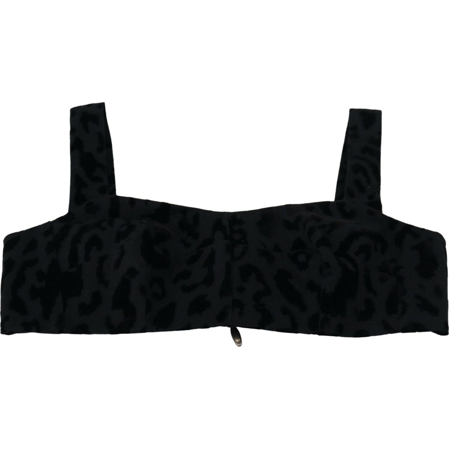 Dolce & Gabbana Black Leopard Cropped Bustier Corset Bra Top TSH83155 -40