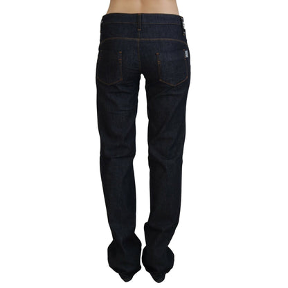 Costume National Blue Low Waist Straight Denim Pants Jeans