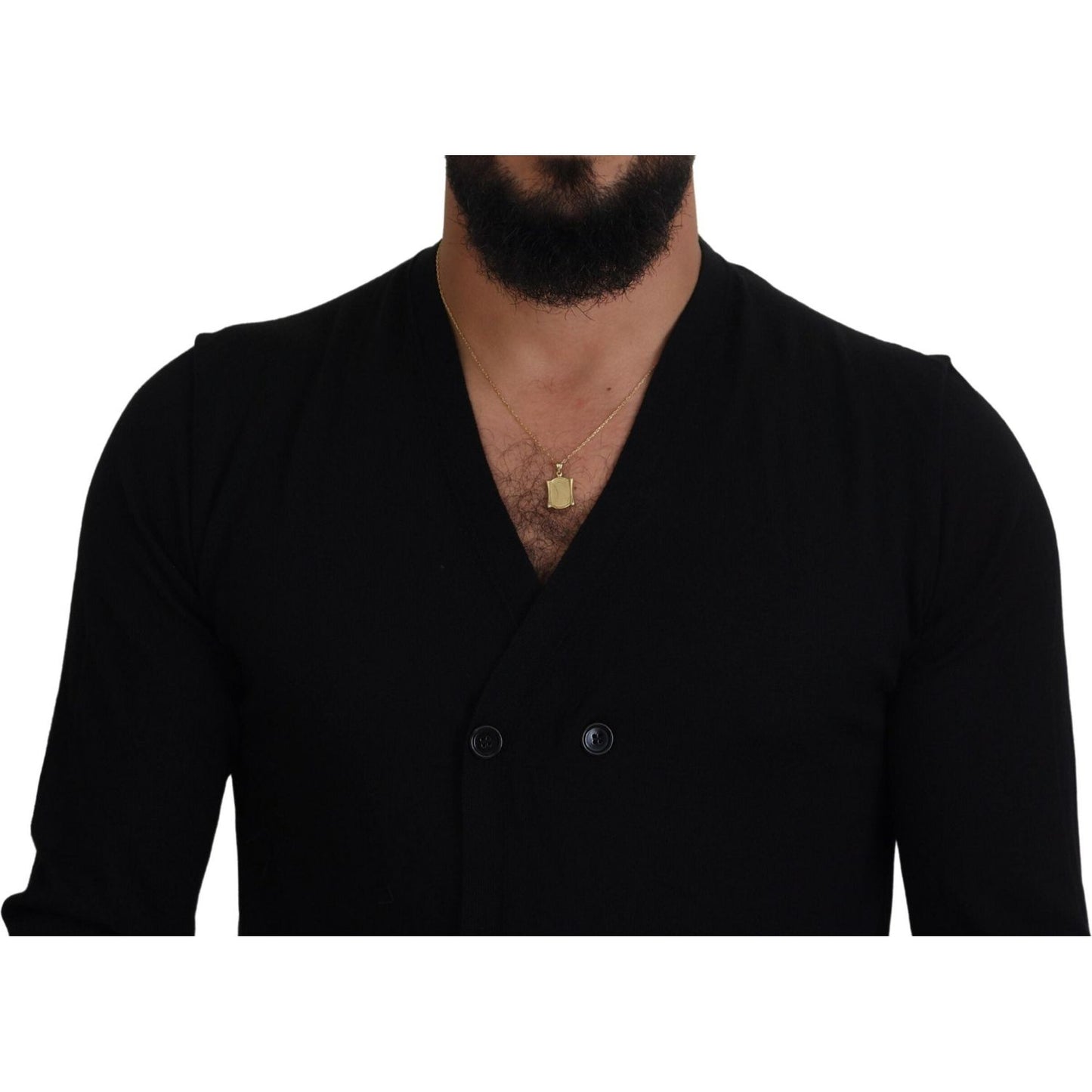 Dolce & Gabbana Black Cashmere Button Down Cardigan Sweater TSH83993-50