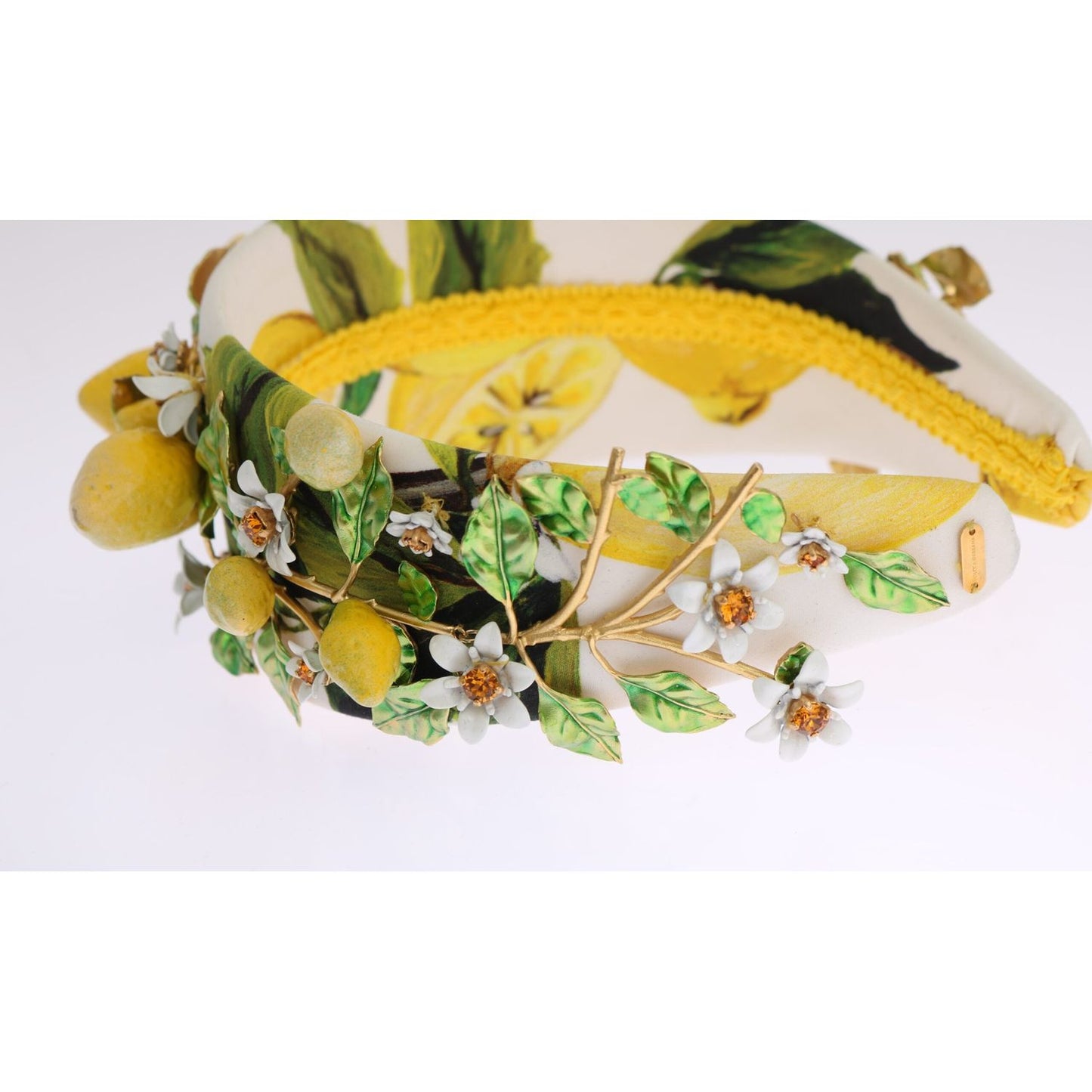 Dolce & Gabbana Yellow Lemons Sicily Crystal Diadem Tiara Headband