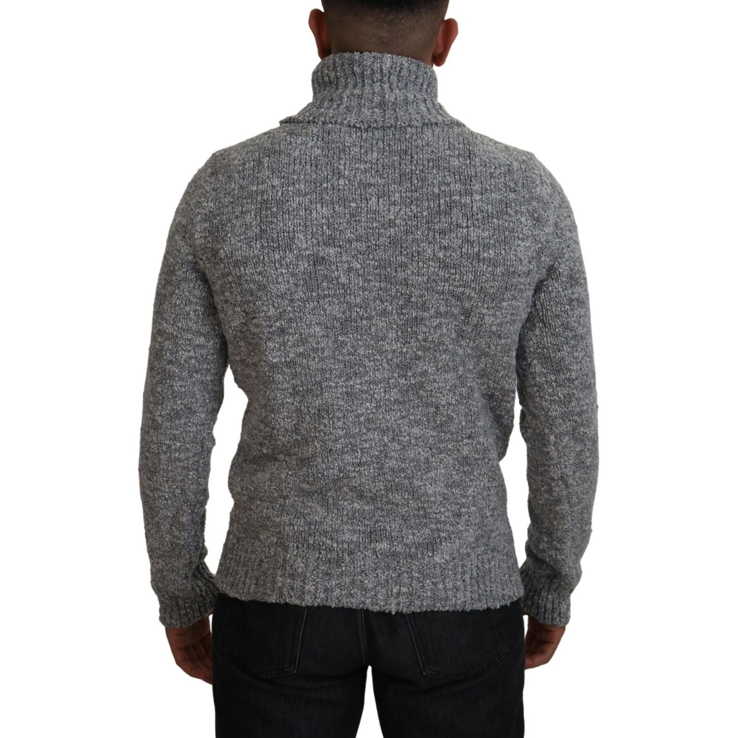 Dolce & Gabbana Gray Wool Knit Turtleneck Pullover Sweater