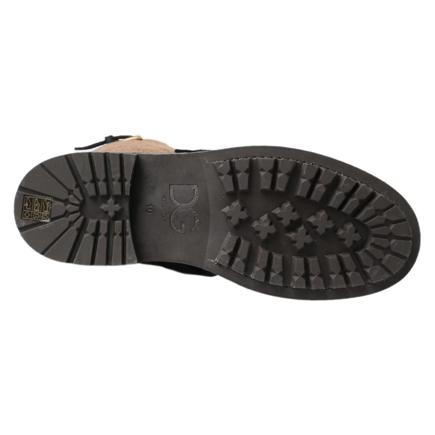 حذاء طويل من الجلد الأسود من دولتشي آند غابانا