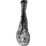 Dolce & Gabbana Black Gray Leather Mid Calf Boots Shoes MV5053- 39.5