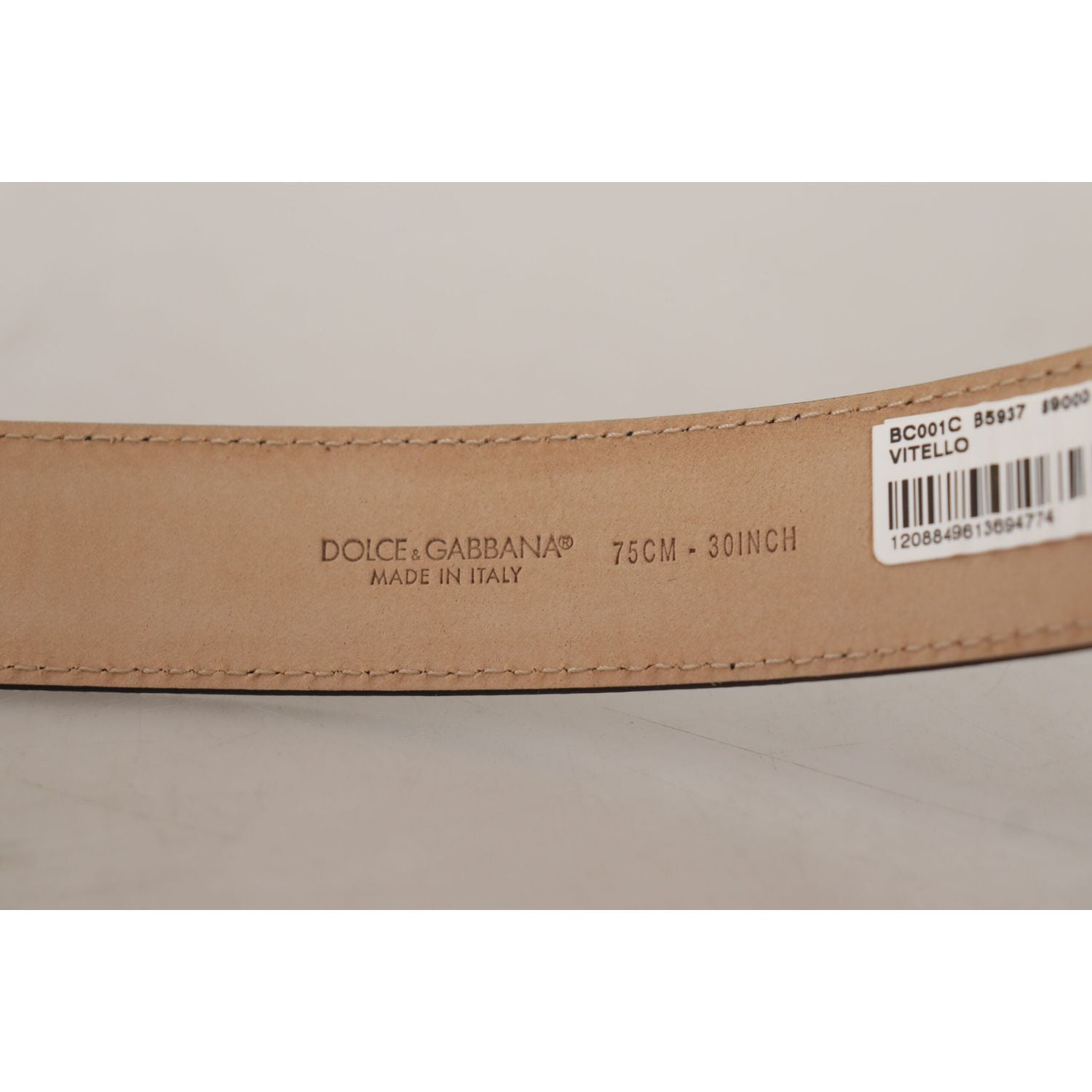 حزام دولتشي آند غابانا الأنيق المصنوع من الجلد الأصلي باللون الأسود