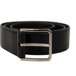 Dolce & Gabbana Black Calf Leather Logo Engraved Metal Buckle Belt BEL8587 -85