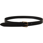 Dolce & Gabbana Black Calf Leather Brass Logo Engraved Buckle Belt BEL8599-90