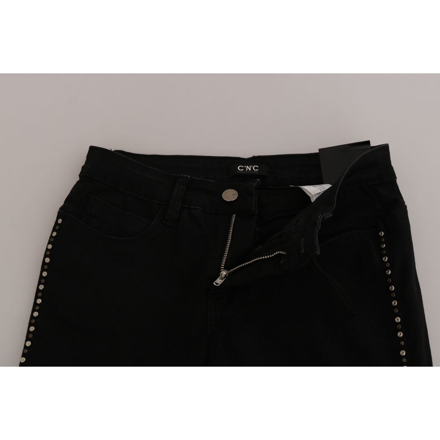 Costume National Black Embellished Mid Waist Skinny Denim Jeans PAN70646-26