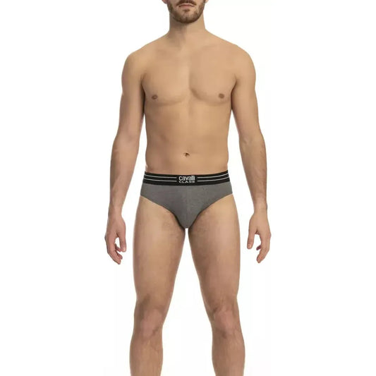 Cavalli Class Gray Cotton Men's Underwear Pack CA-23767-M