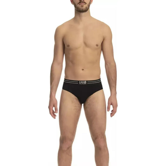 Cavalli Class Black Cotton Men's Underwear Pack CA-23765-S