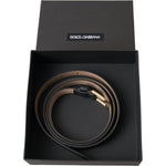 Dolce & Gabbana Black Leather Gold Tone Metal Buckle Belt BEL9000-100