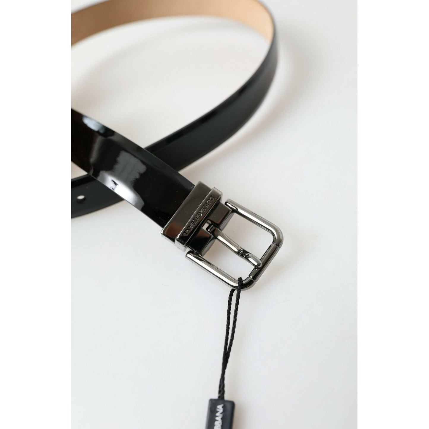 Dolce & Gabbana Black Calf Leather Metal Buckle Men Belt BEL9009-75