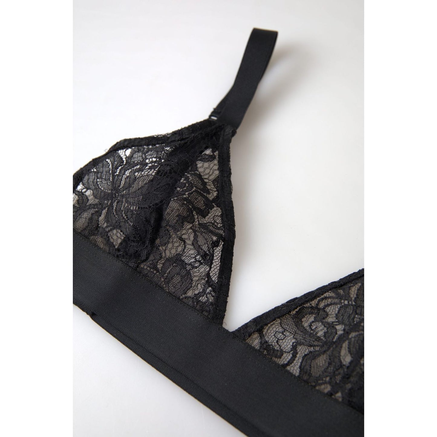 Dolce & Gabbana Black Floral Lace Nylon Stretch Bra Underwear BIK1730-40