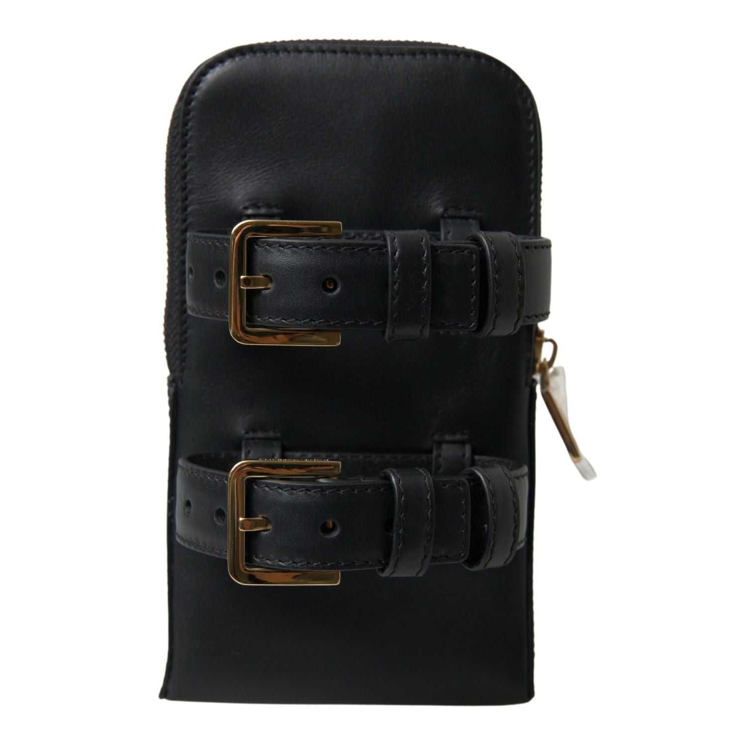 Front view with bag zipped and handles upright.