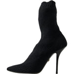 Dolce & Gabbana Black Stiletto Heel Mid Calf Women Boot Shoes LA10229-39
