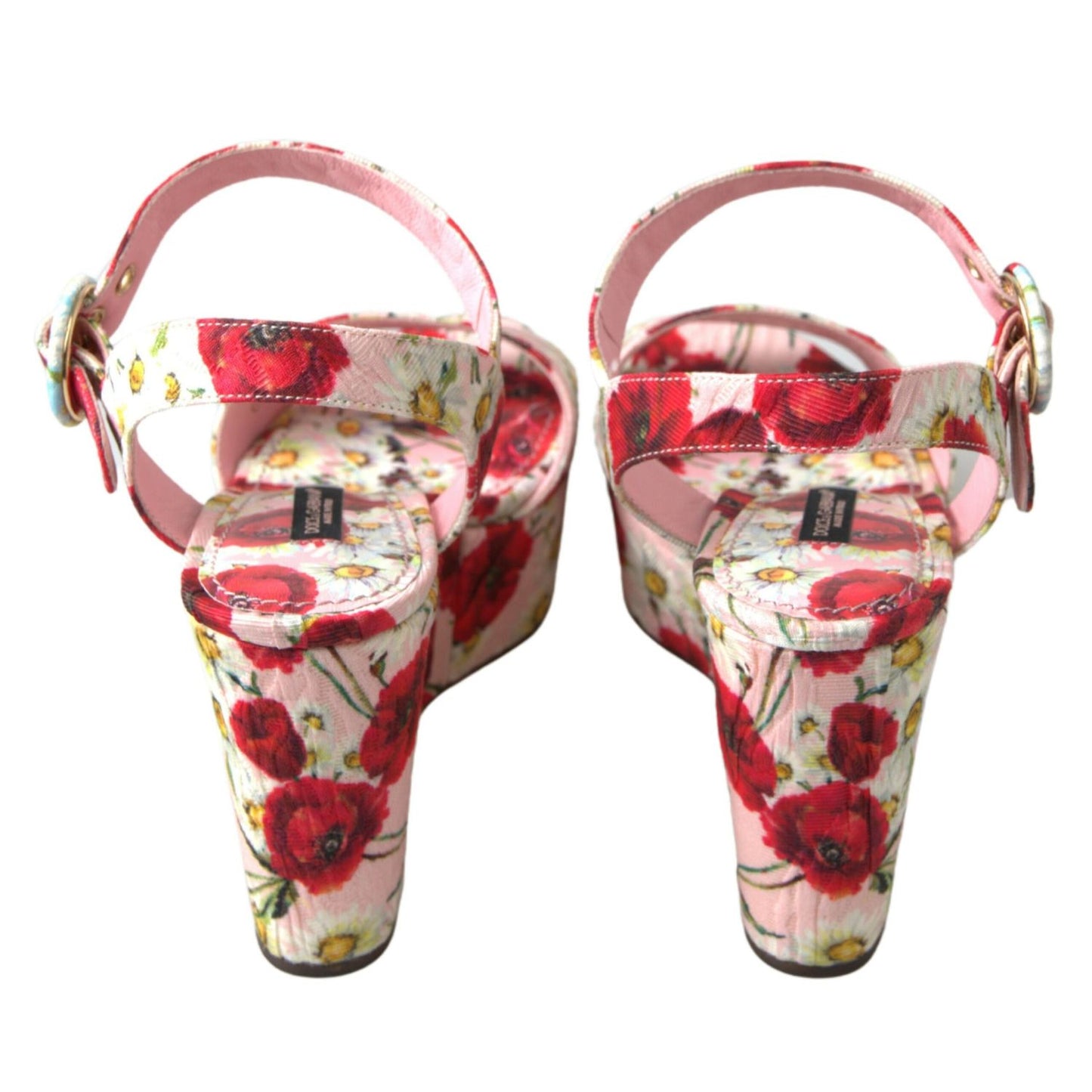 Dolce & Gabbana Multicolor floral print Wedges Floral Ankle Strap Sandals