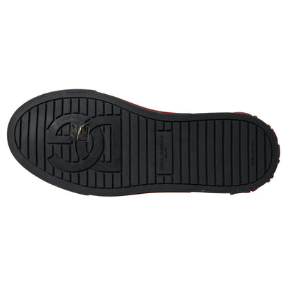 Dolce & Gabbana Red Black Leopard Loafers Sneakers Shoes