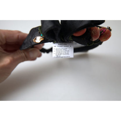 Dolce & Gabbana Black with multicolor Fig Fruit Crystal Tiara Diadem Headband