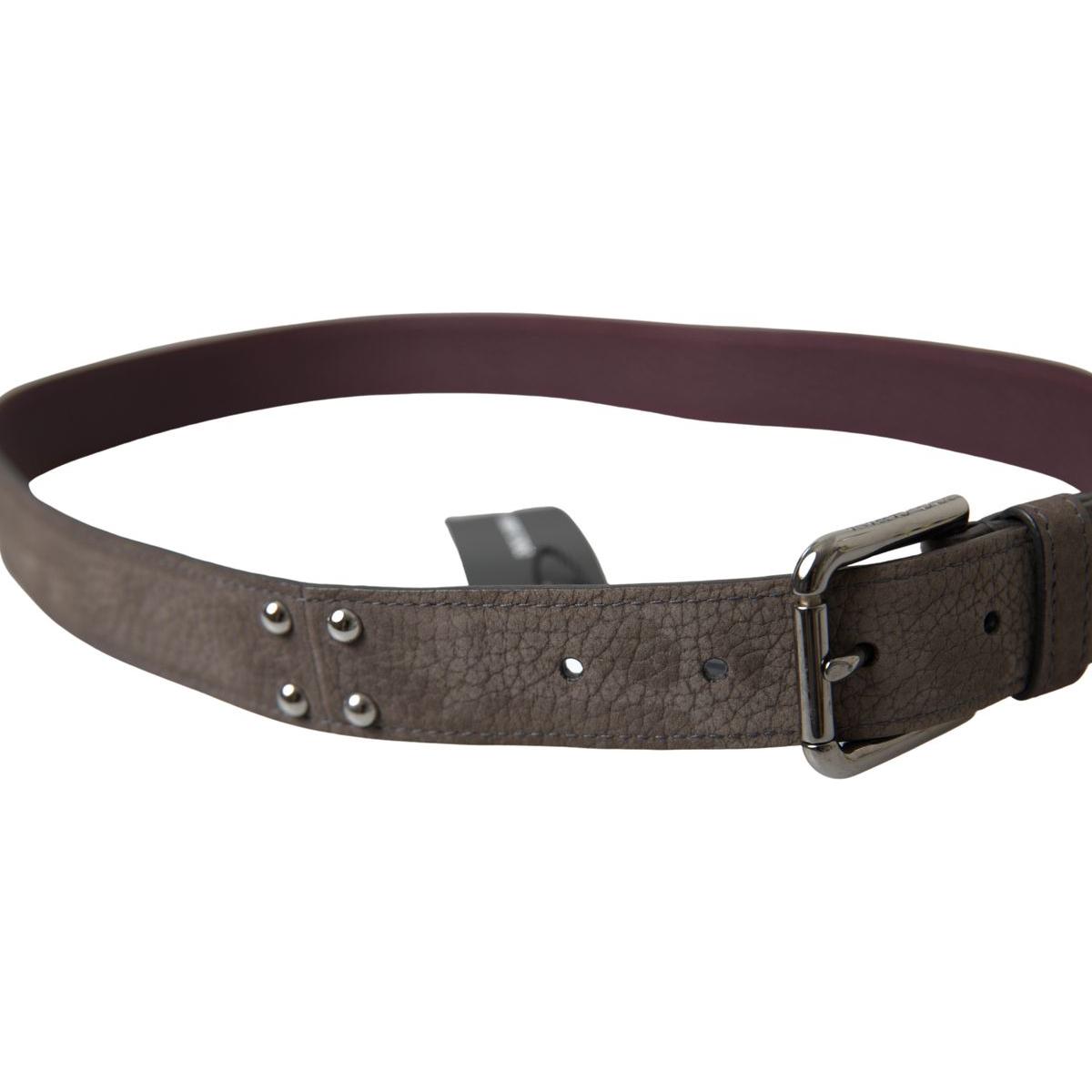 Dolce & Gabbana Brown Leather Metal Buckle Men Cintura Belt