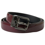 Dolce & Gabbana Bordeaux Leather Silver Metal Buckle Belt BEL9030-100