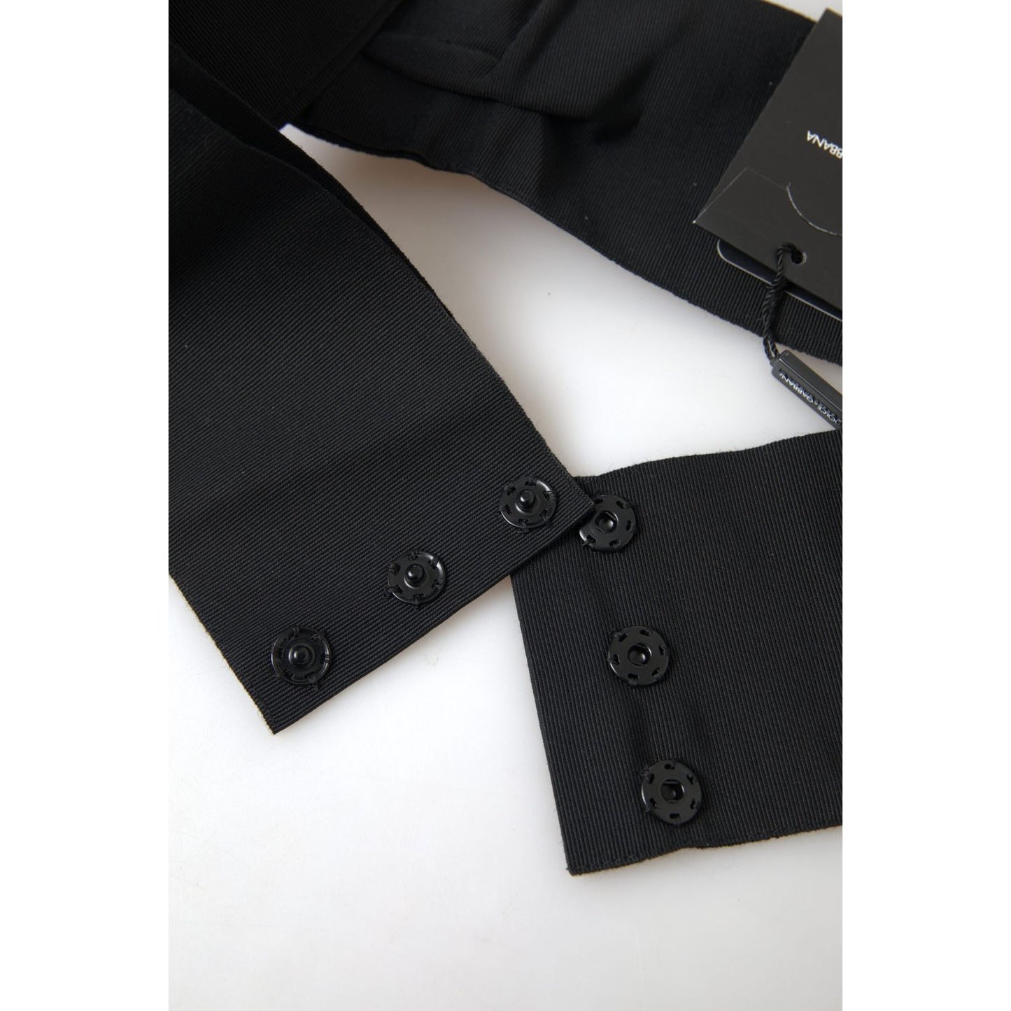 Dolce & Gabbana Black Crystal Brass Wide Waist Runway Belt