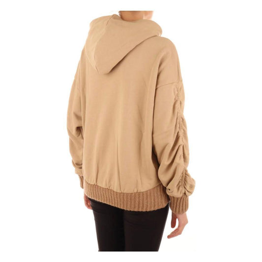 Hinnominate Chic Oversized Cotton Hoodie with Ruffled Sleeves
