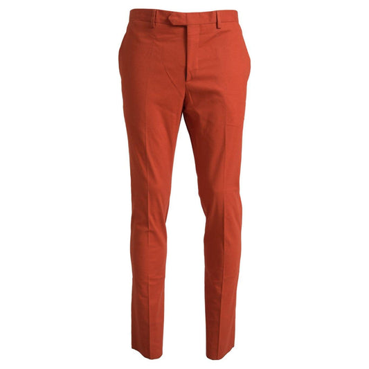 BENCIVENGA Orange Straight Fit Men Formal Trousers Pants