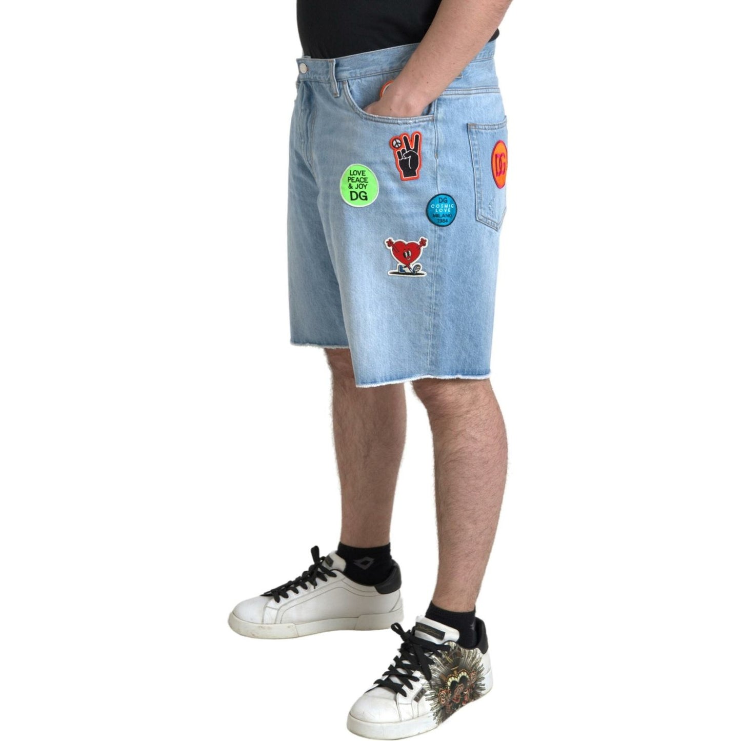 Dolce & Gabbana Light Blue Cotton Men Bermuda Denim Shorts PAN74861-44