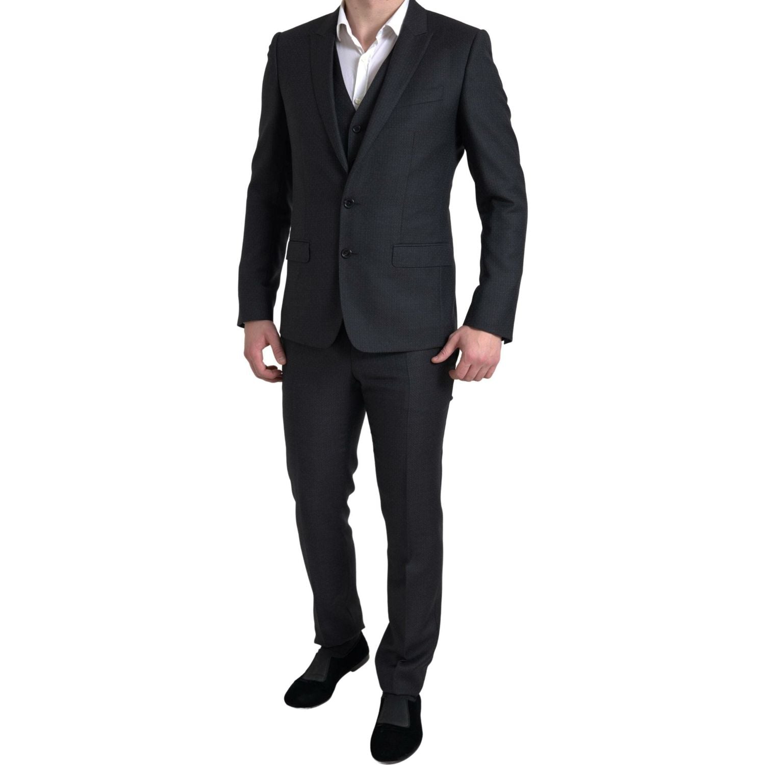Dolce & Gabbana Black 3 Piece Single Breasted MARTINI Suit