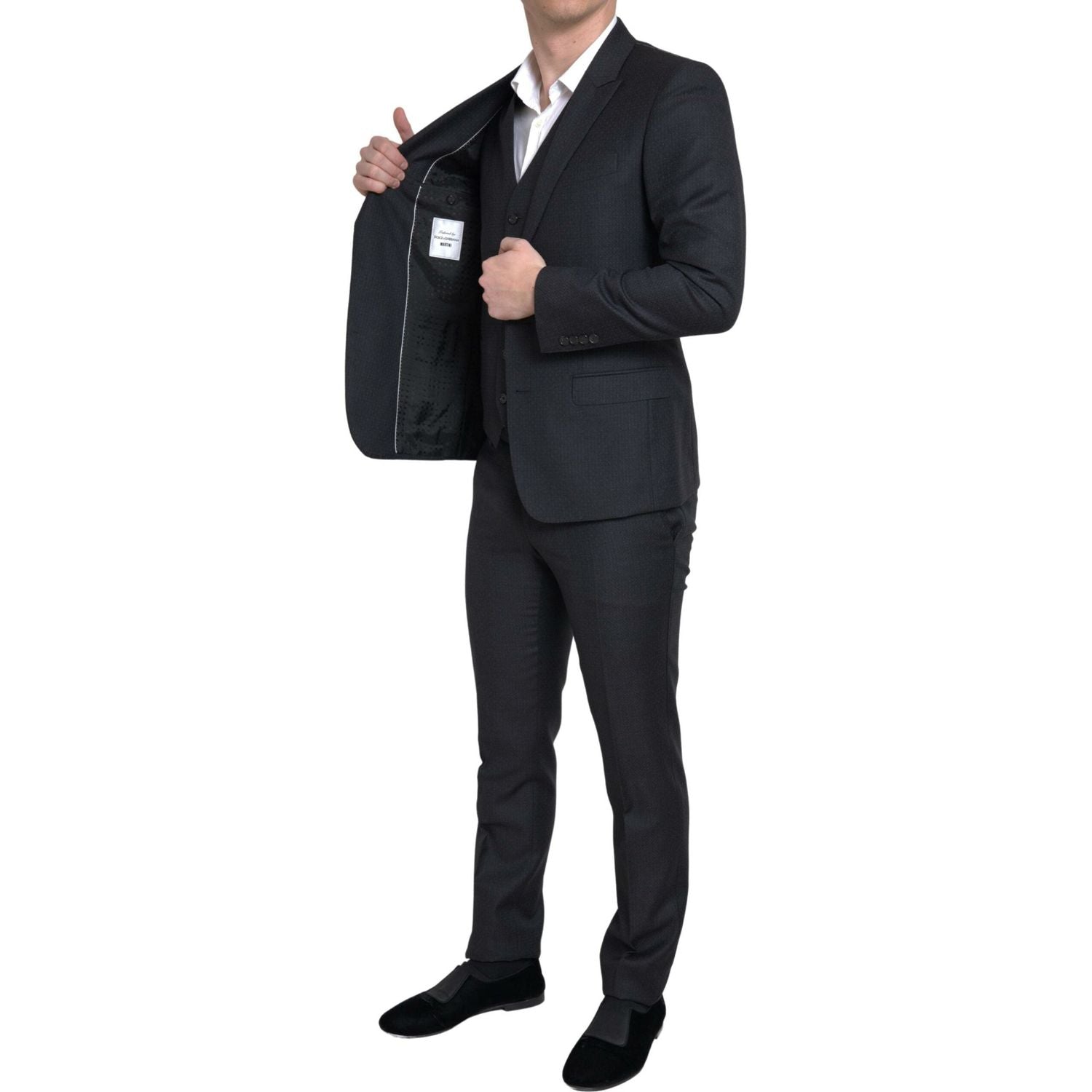Dolce & Gabbana Black 3 Piece Single Breasted MARTINI Suit