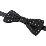 Dolce & Gabbana Black Polka Dot Silk Adjustable Men Neck Papillon Bow Tie FT3800