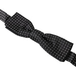 Dolce & Gabbana Black Polka Dot Silk Adjustable Men Neck Papillon Bow Tie FT3803