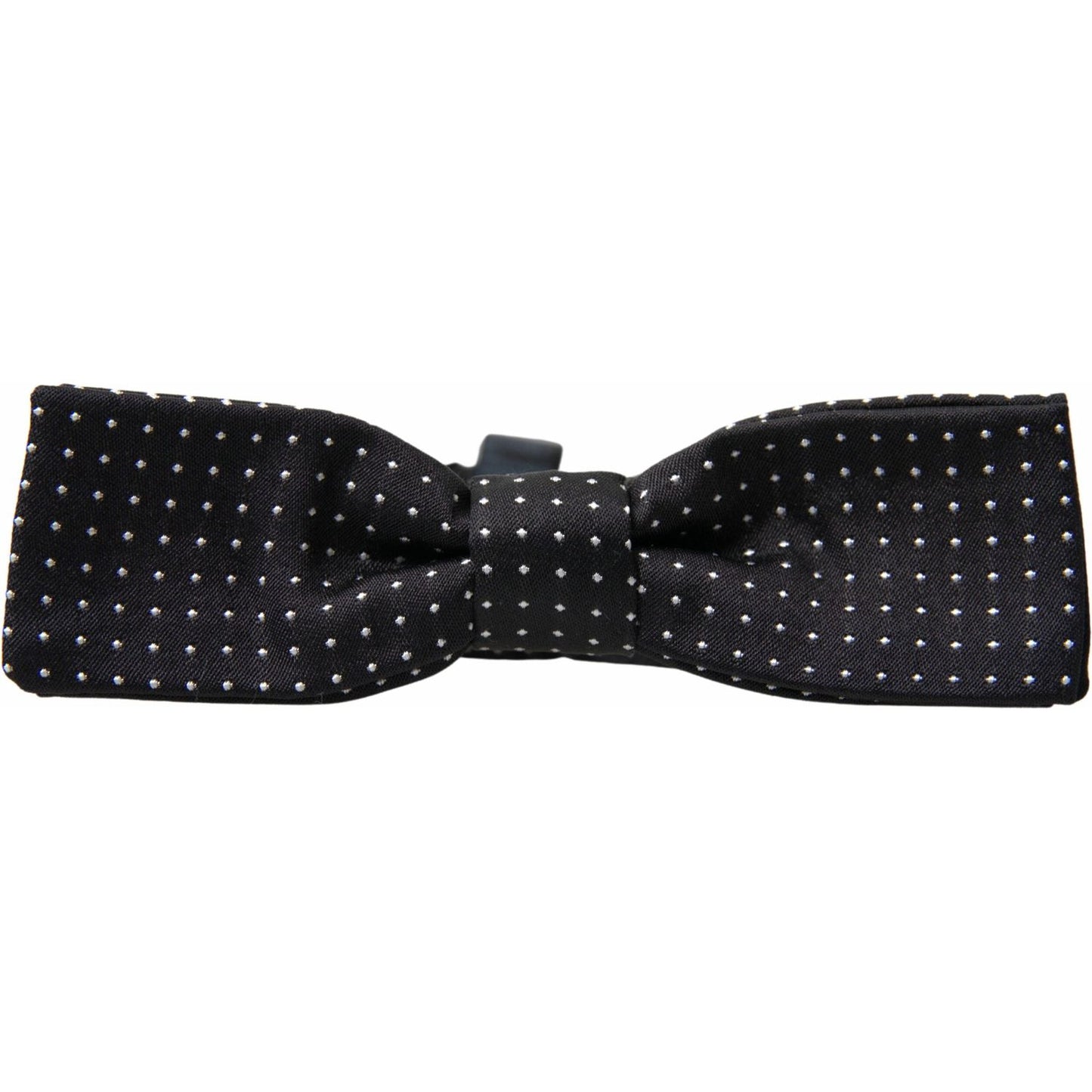 Dolce & Gabbana Black Polka Dot Silk Adjustable Men Neck Papillon Bow Tie FT3803