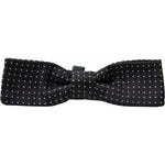 Dolce & Gabbana Black Polka Dot Silk Adjustable Men Neck Papillon Bow Tie FT3803