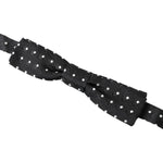 Dolce & Gabbana Black Polka Dot Silk Adjustable Men Neck Papillon Bow Tie FT3804