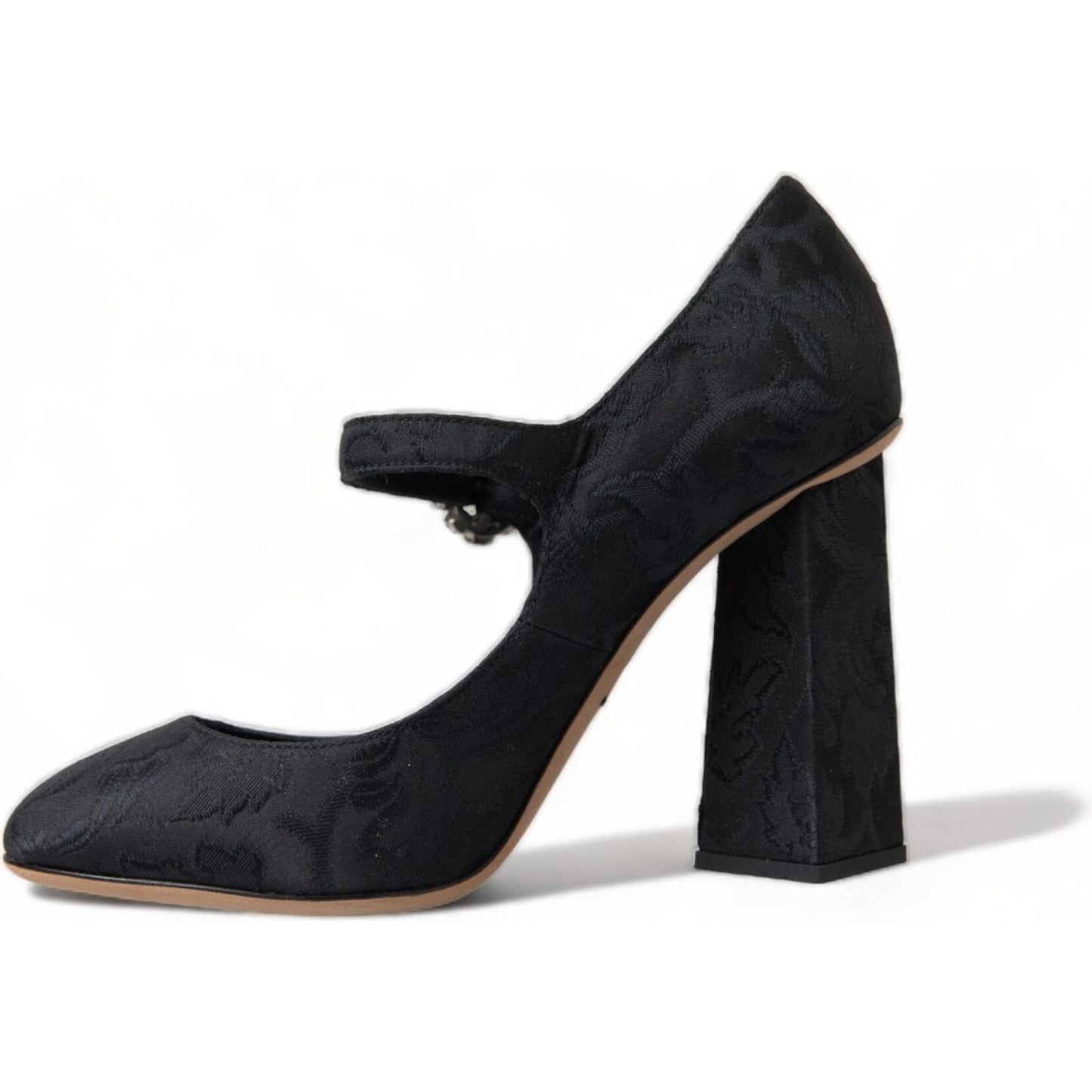 Dolce & Gabbana Black Brocade Mary Janes Heels Pumps Shoes LA10458-36.5