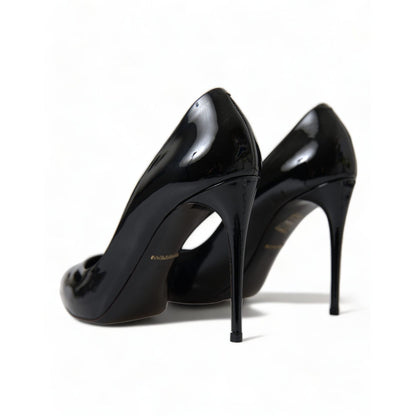 Dolce & Gabbana Black Patent Leather Pumps Heels Shoes