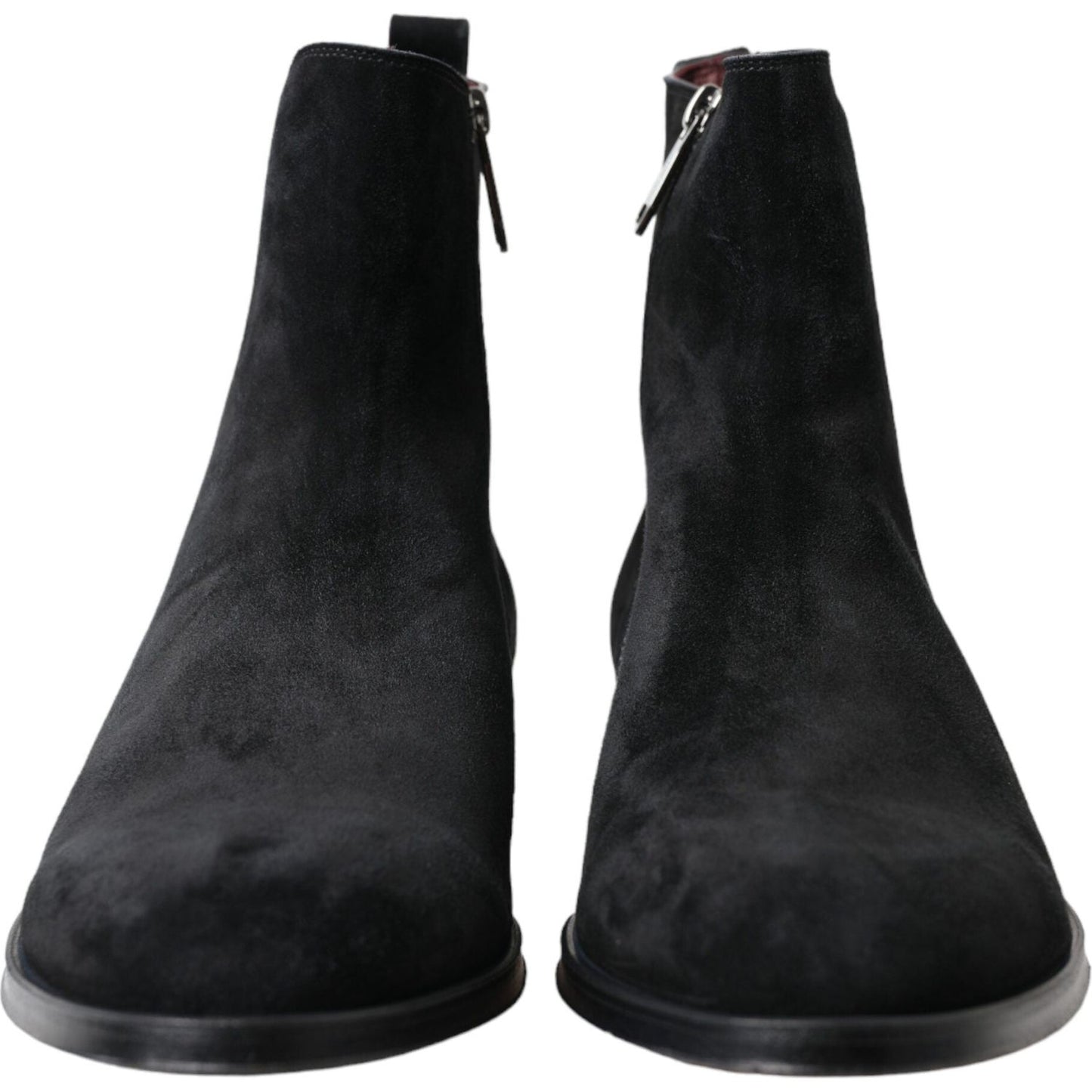 Dolce & Gabbana Black Suede Leather Mid Calf Men Boots Shoes MV5200-43